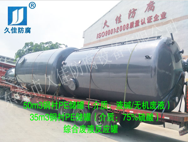 環(huán)保危廢行業(yè)—福建泉州第一批鋼襯PE儲(chǔ)罐(液堿/75%硫酸)成功出貨
